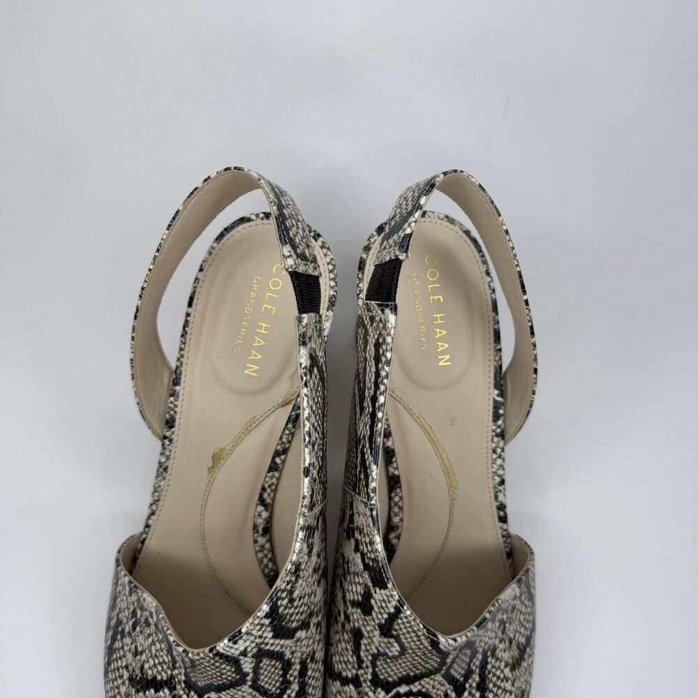 Cole Haan Grand Series Pumps Womens Phyton Slingback Embossed Leather Snake 10B - Picture 4 of 12